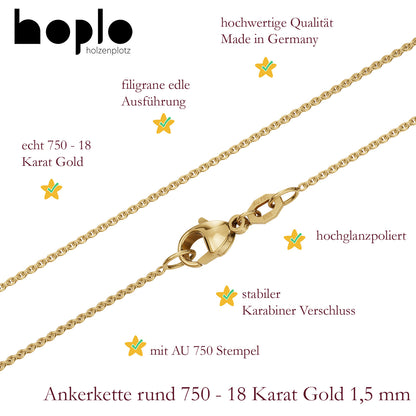 Goldkette Ankerkette Breite 1,5mm - 750-18 Karat Gold