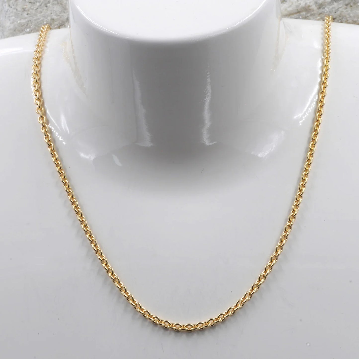 2,4 mm 45 cm 750 - 18 Karat Gold Halskette Ankerkette rund massiv Gold hochwertige Goldkette 8,8 g