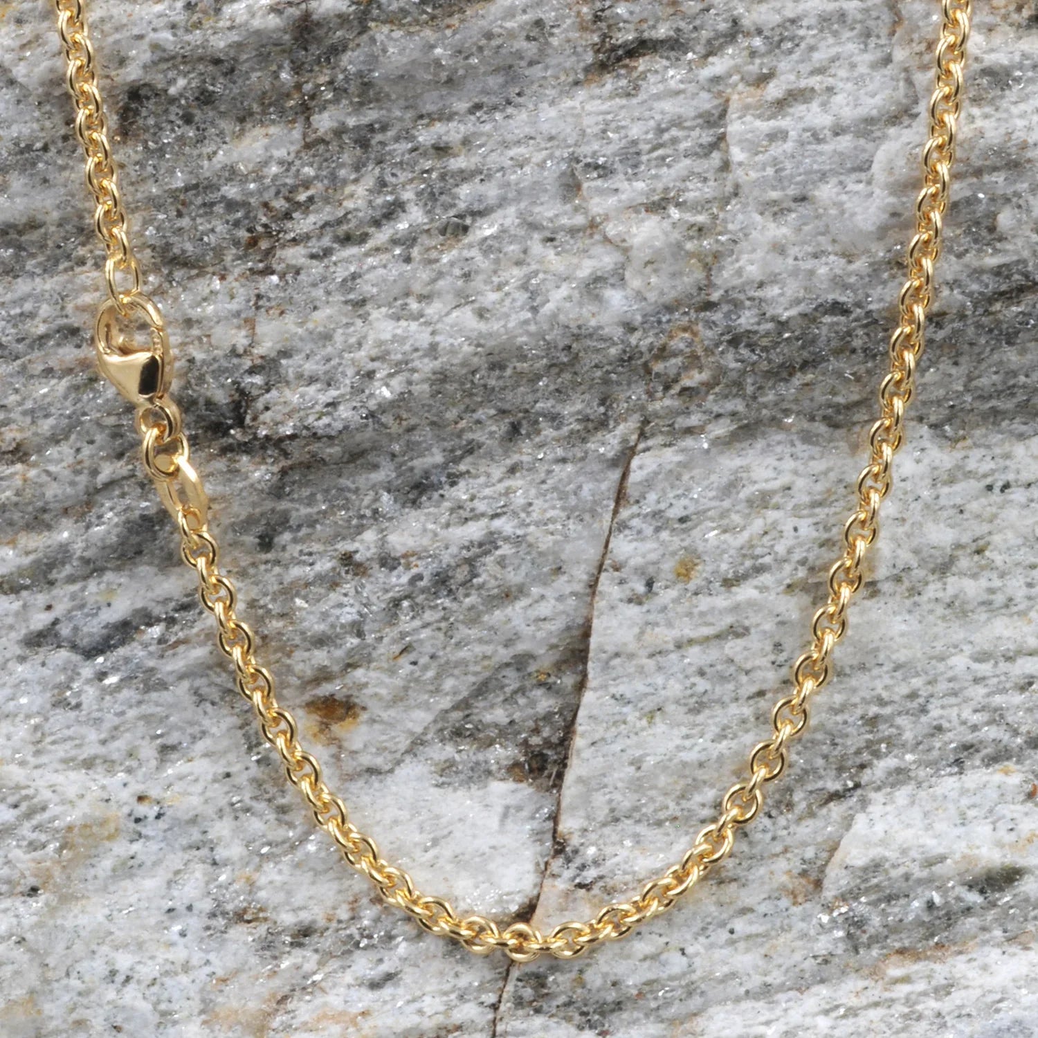 2,4 mm 45 cm 750 - 18 Karat Gold Halskette Ankerkette rund massiv Gold hochwertige Goldkette 8,8 g