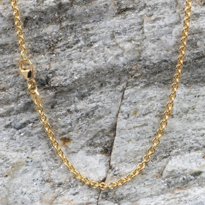 2,4 mm 45 cm 750 - 18 Karat Gold Halskette Ankerkette rund massiv Gold hochwertige Goldkette 8,8 g