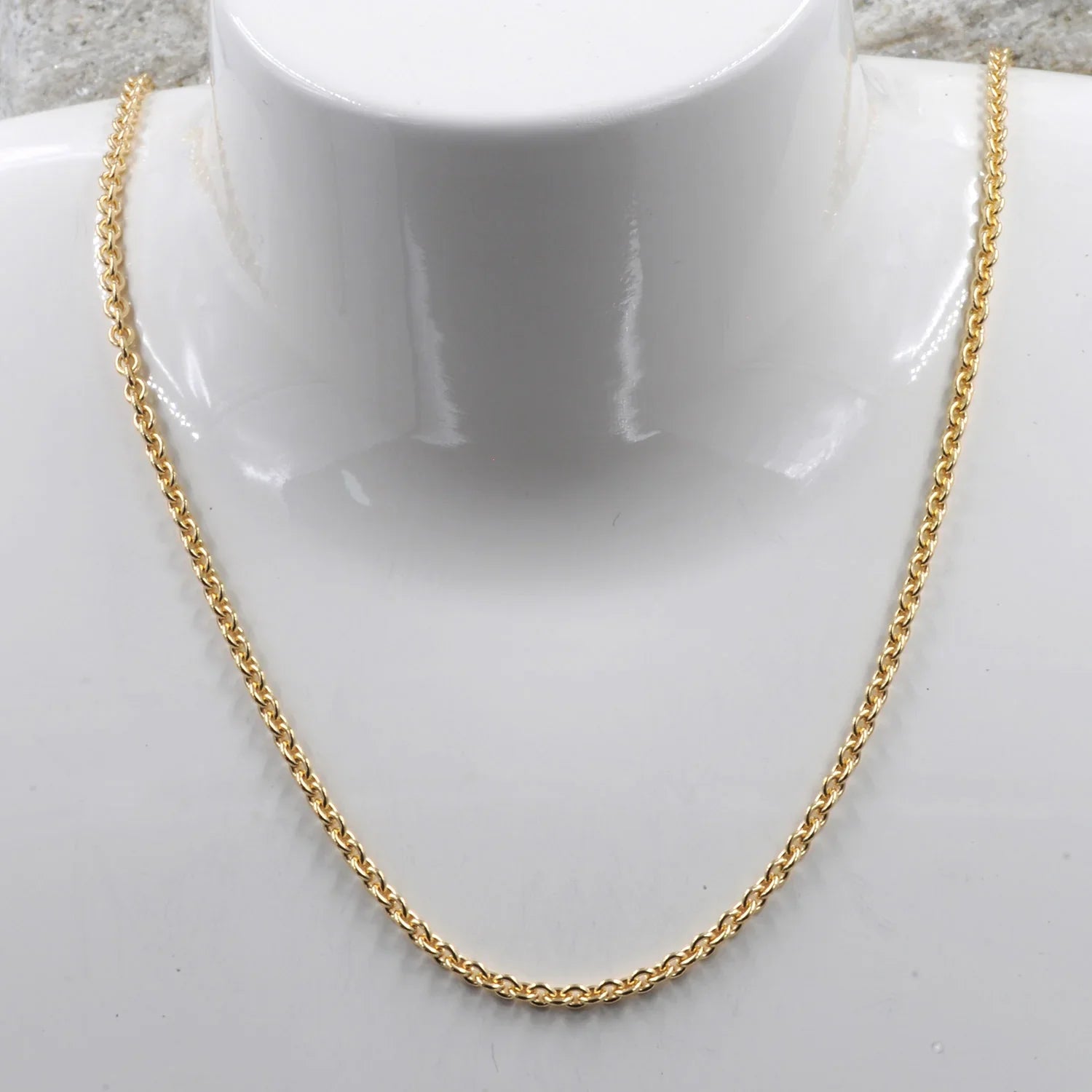 2,4 mm 60 cm 750 - 18 Karat Gold Halskette Ankerkette rund massiv Gold hochwertige Goldkette 11,8 g