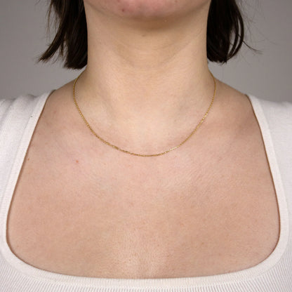 Ankerkette diamantiert Länge 50cm - Breite 1,2mm - 750-18 Karat Gold