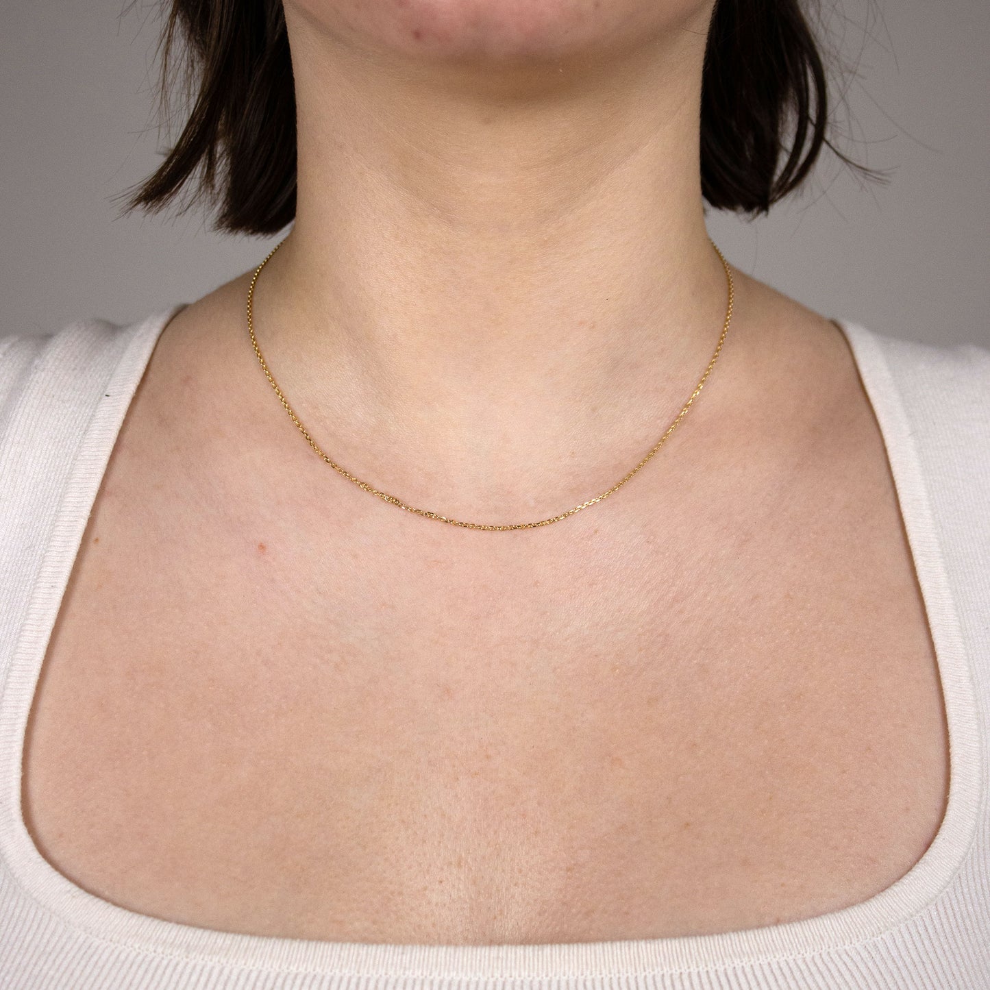 Ankerkette diamantiert Breite 1,2mm - 750-18 Karat Gold