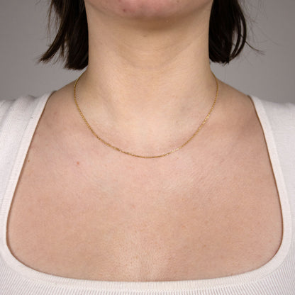 Ankerkette diamantiert Breite 1,2mm - 750-18 Karat Gold