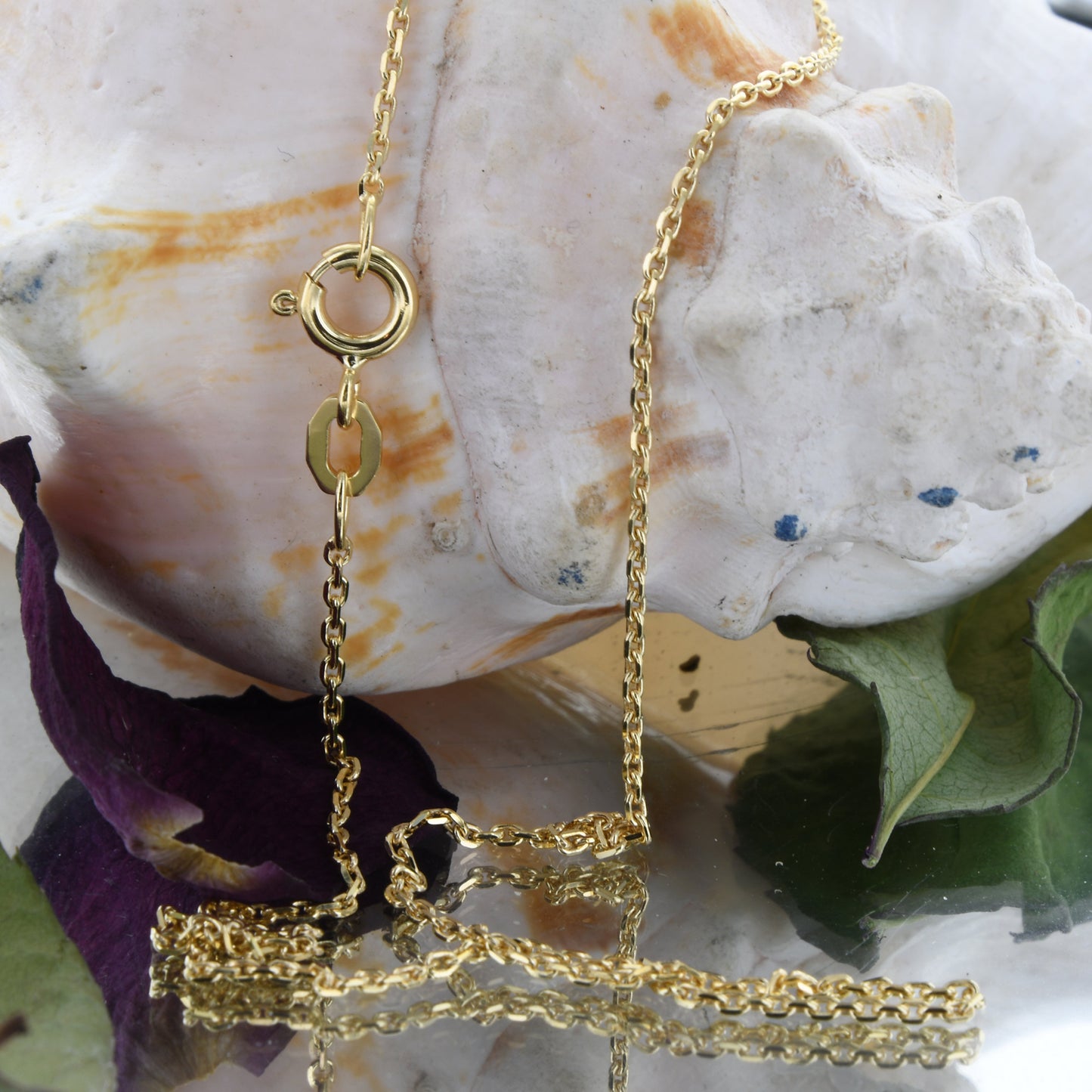 Ankerkette diamantiert Breite 1,2mm - 750-18 Karat Gold
