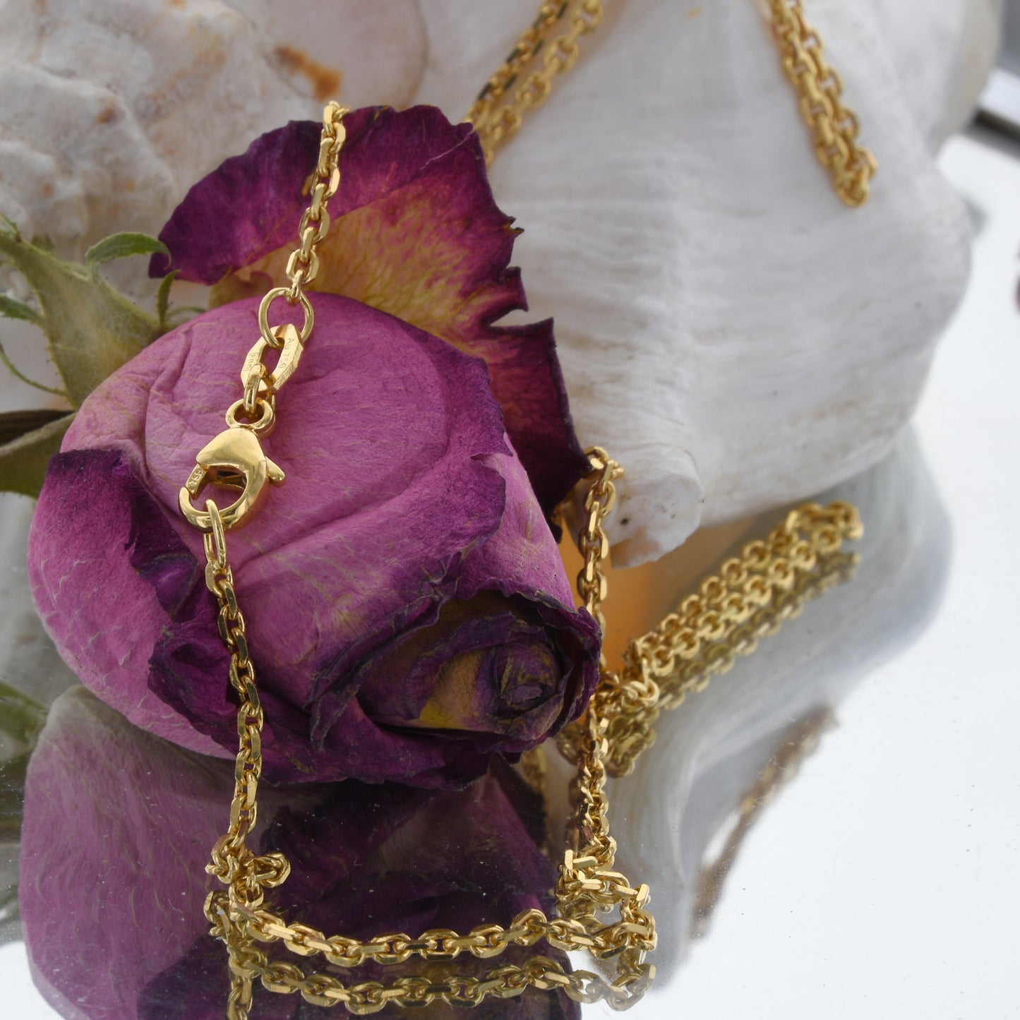 Ankerkette diamantiert Breite 1,7mm - 750-18 Karat Gold