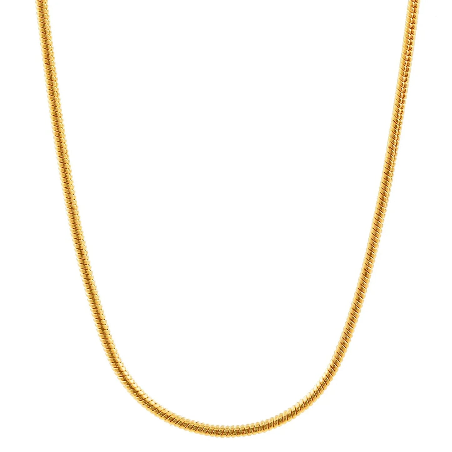 0,9 mm 750 - 18 Karat Gold Halskette Schlangenkette rund massiv Gold hochwertige Goldkette  - Länge nach Wahl