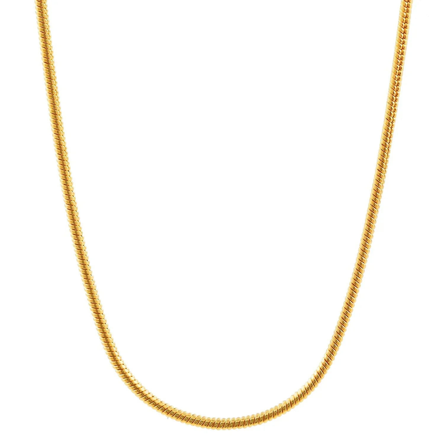 0,9 mm 750 - 18 Karat Gold Halskette Schlangenkette rund massiv Gold hochwertige Goldkette  - Länge nach Wahl