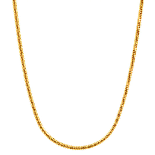 0,9 mm 40 cm 750 - 18 Karat Gold Halskette Schlangenkette rund massiv Gold hochwertige Goldkette  4,0 g