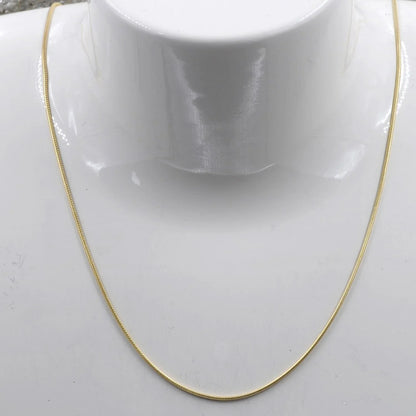 0,9 mm 750 - 18 Karat Gold Halskette Schlangenkette rund massiv Gold hochwertige Goldkette  - Länge nach Wahl