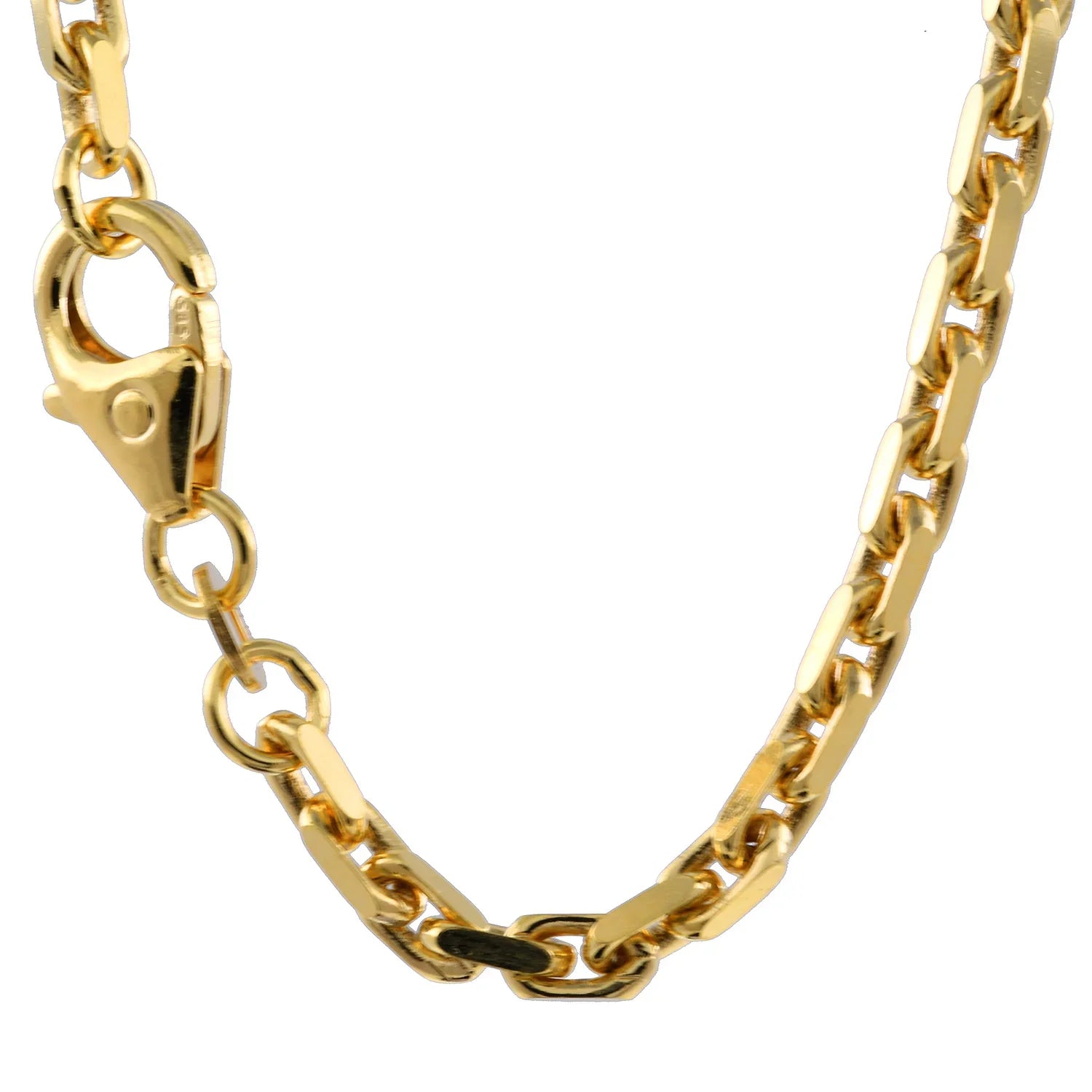 2,5 mm 55 cm 750 - 18 Karat Gold Halskette Ankerkette diamantiert massiv Gold hochwertige Goldkette 21,6 g