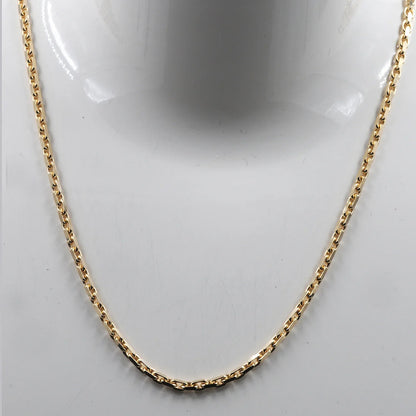 2,5 mm 55 cm 750 - 18 Karat Gold Halskette Ankerkette diamantiert massiv Gold hochwertige Goldkette 21,6 g