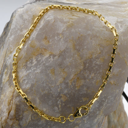 Ankerkette diamantiert Länge 21cm - Breite 2,5mm - 750-18 Karat Gold