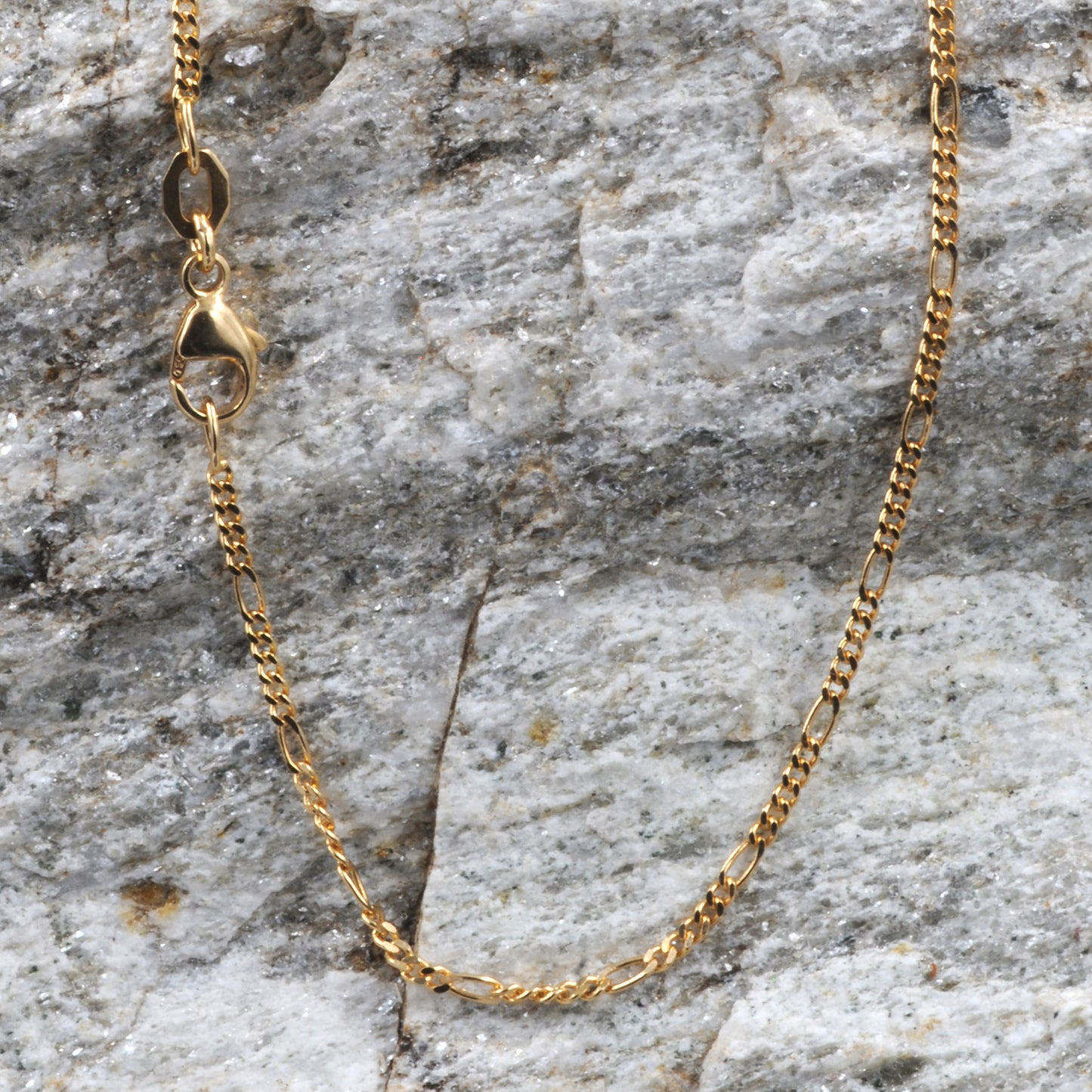 1,5 mm 40 cm 750 - 18 Karat Gold Halskette Figarokette massiv Gold hochwertige Goldkette  2,8 g