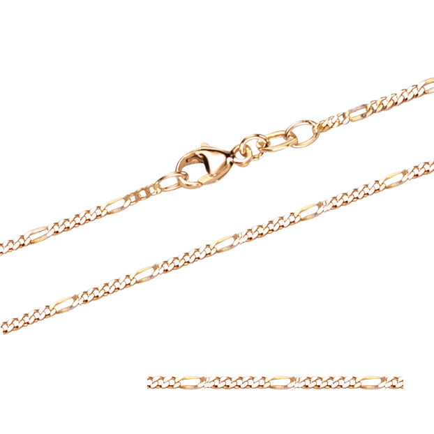 1,5 mm 42 cm 750 - 18 Karat Gold Halskette Figarokette massiv Gold hochwertige Goldkette  2,8 g