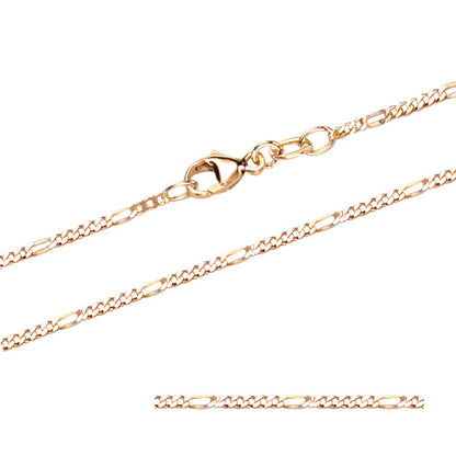1,5 mm 42 cm 750 - 18 Karat Gold Halskette Figarokette massiv Gold hochwertige Goldkette  2,8 g