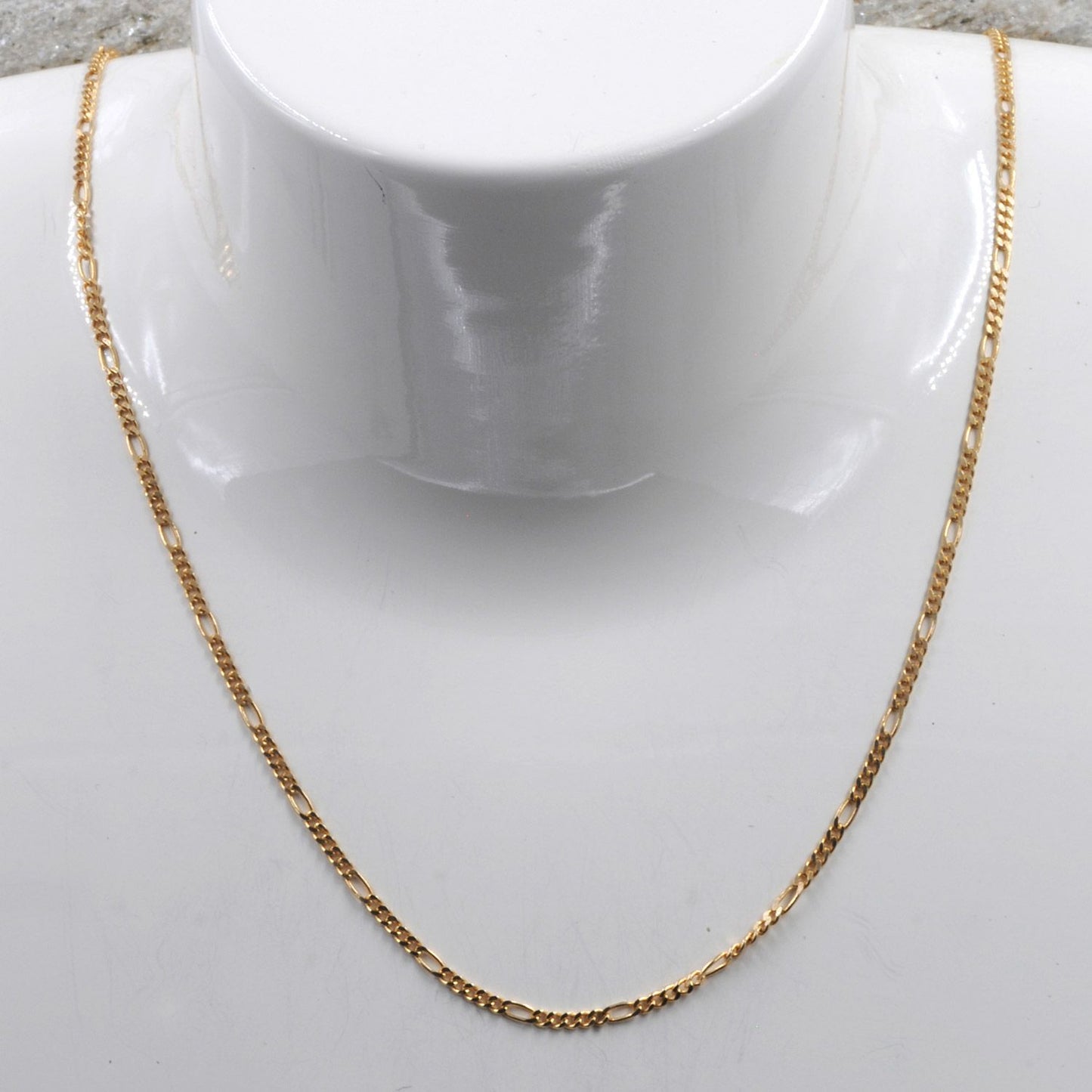 1,5 mm750 - 18 Karat Gold Halskette Figarokette massiv Gold hochwertige Goldkette  - Länge nach Wahl