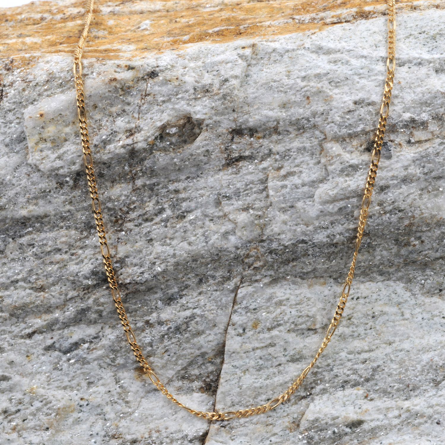 1,5 mm750 - 18 Karat Gold Halskette Figarokette massiv Gold hochwertige Goldkette  - Länge nach Wahl