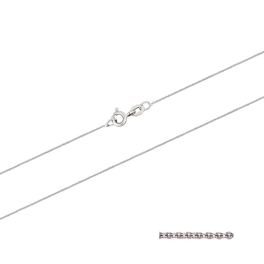 1,3 mm 50 cm 750 - 18 Karat Weißgold Ankerkette rund massiv Gold hochwertige Goldkette  3,7 g