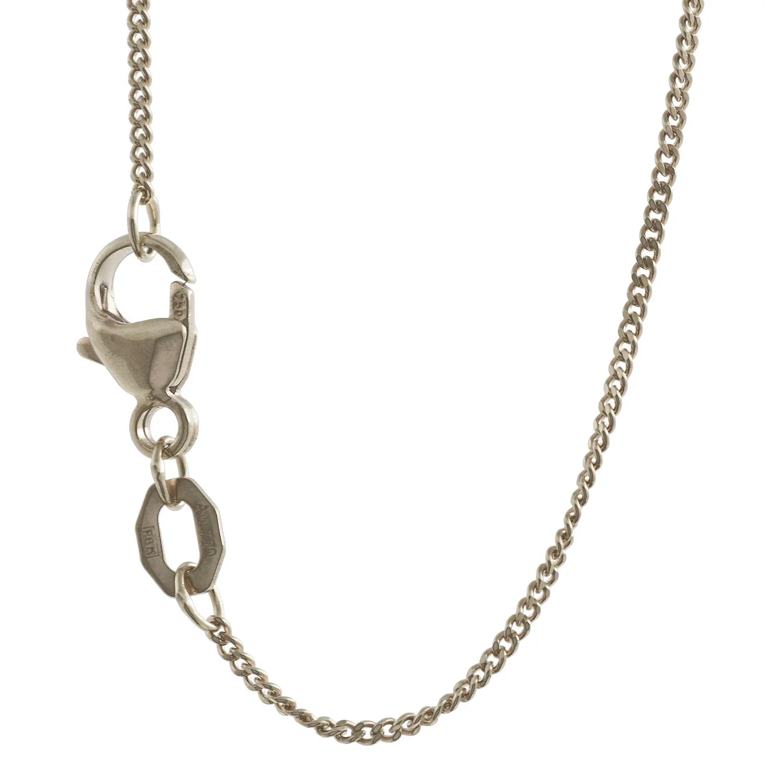1,1 mm 45 cm 750 - 18 Karat Weißgold Panzerkette massiv Gold hochwertige Goldkette  2,4 g