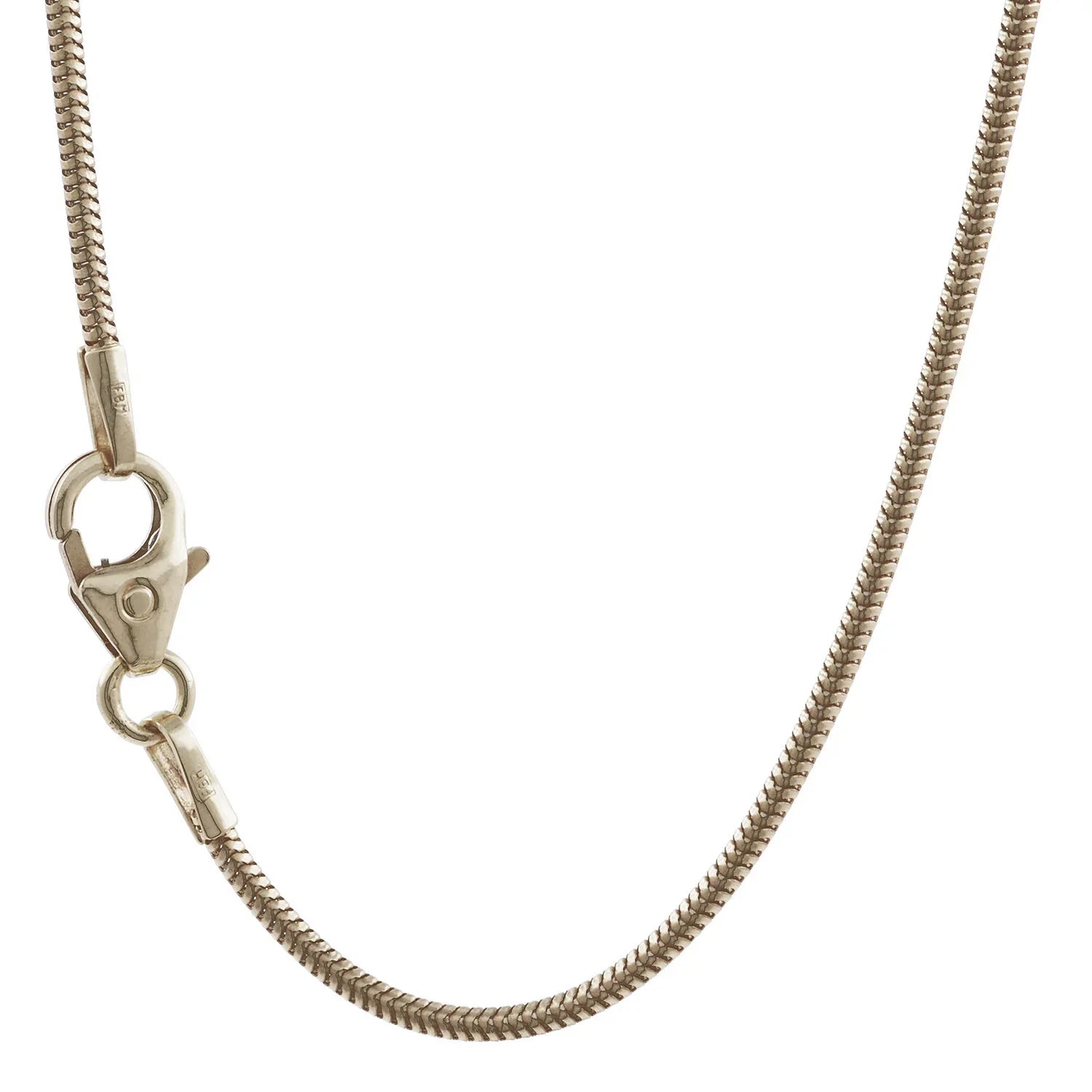 1,4 mm 42 cm 750 - 18 Karat Weißgold Schlangenkette rund massiv Gold hochwertige Goldkette  6,1 g