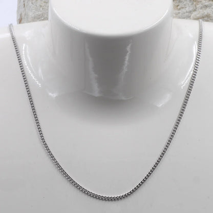 1,7 mm 55 cm 585 - 14 Karat Weißgold Panzerkette massiv Gold hochwertige Goldkette  6,2 g