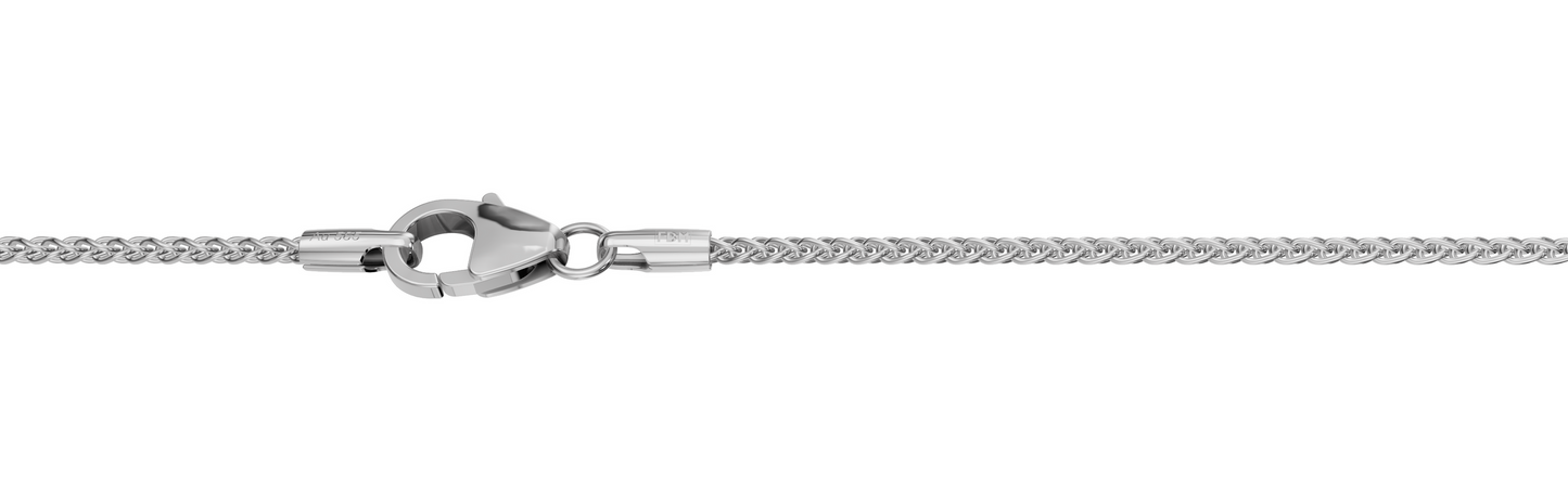 1,3 mm 50 cm 585 - 14 Karat Weißgold Zopfkette massiv Gold hochwertige Goldkette  3,5 g