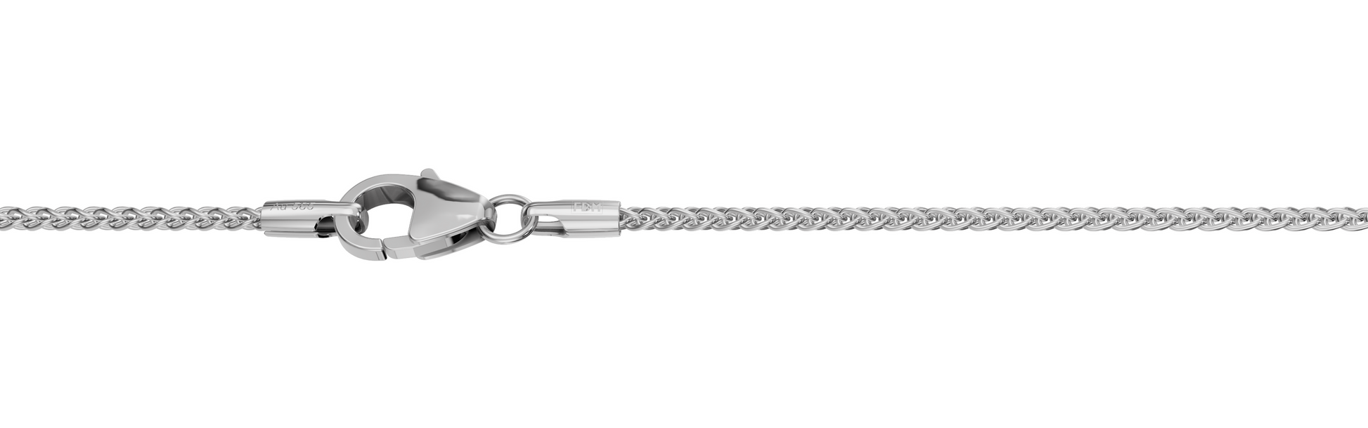 1,3 mm 50 cm 585 - 14 Karat Weißgold Zopfkette massiv Gold hochwertige Goldkette  3,5 g