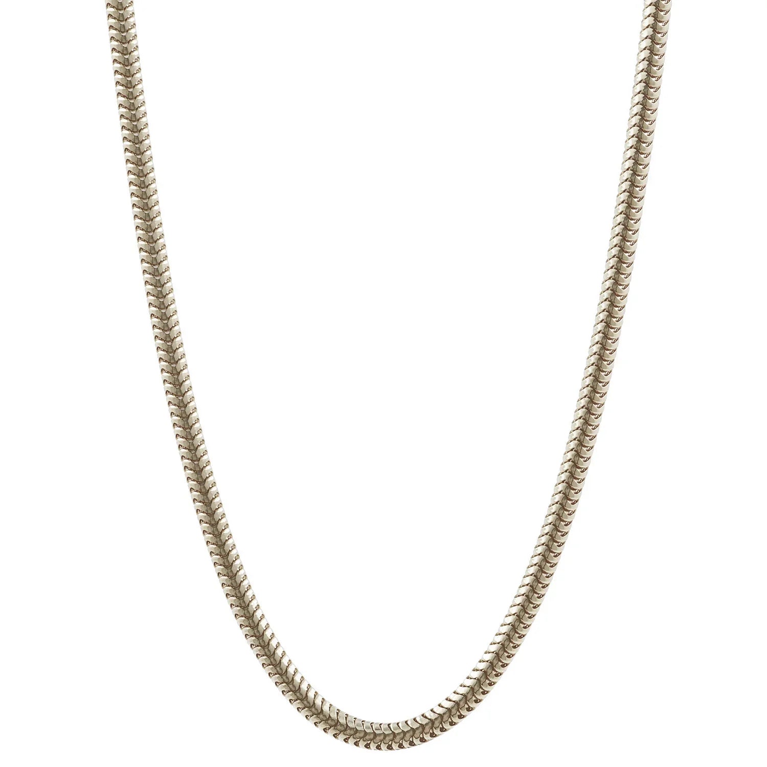 1,6 mm 42 cm 585 - 14 Karat Weißgold Schlangenkette rund massiv Gold hochwertige Goldkette  5,6 g