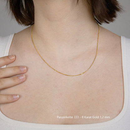 Edle Echt Goldkette Breiten 0,8mm-6,0mm  Panzerkette 333-8 Karat Gold