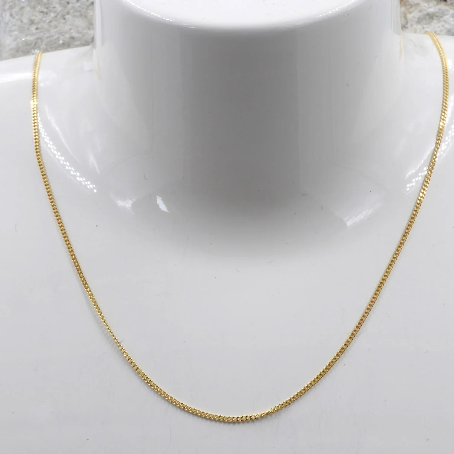 1,1 mm 60 cm 585 - 14 Karat Gold Halskette Panzerkette massiv Gold hochwertige Goldkette  3,44 g