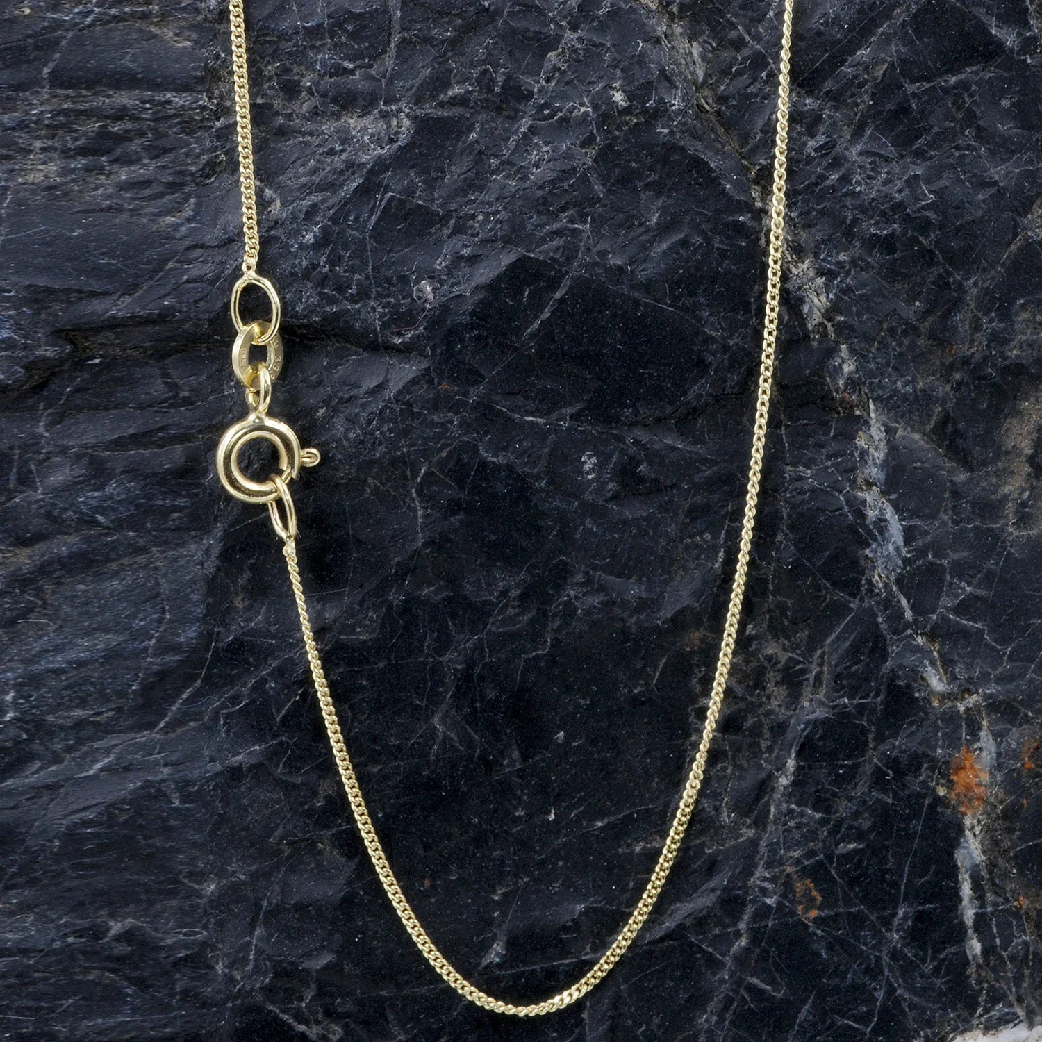 1,1 mm 60 cm 585 - 14 Karat Gold Halskette Panzerkette massiv Gold hochwertige Goldkette  3,44 g