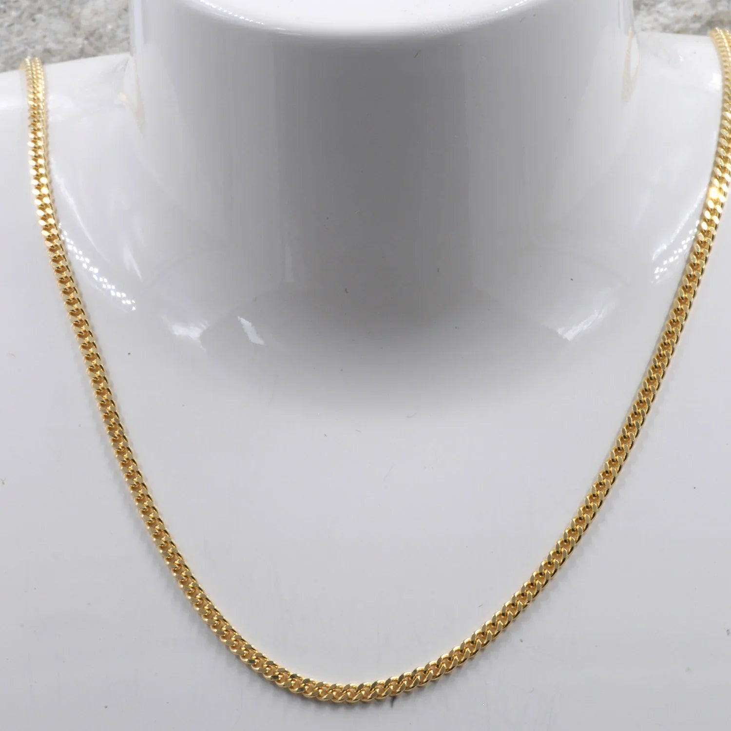 2,1 mm 60 cm 585 - 14 Karat Gold Halskette Panzerkette massiv Gold hochwertige Goldkette  8,5 g
