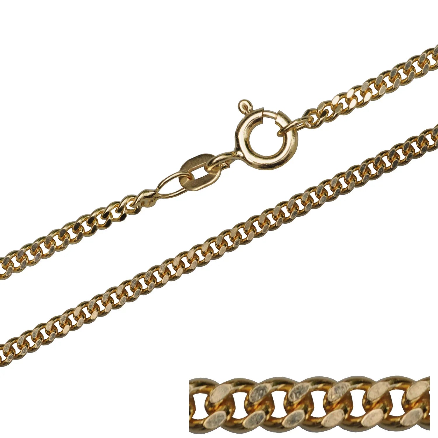 2,1 mm 60 cm 585 - 14 Karat Gold Halskette Panzerkette massiv Gold hochwertige Goldkette  8,5 g