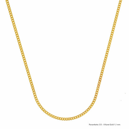 Edle massive Goldkette Panzerkette Halskette aus 333 - 8 Karat Gold