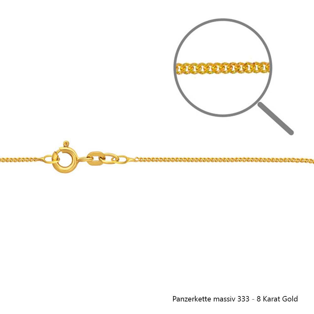 Edle massive Goldkette Panzerkette Halskette aus 333 - 8 Karat Gold