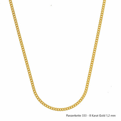 Edle massive Goldkette Panzerkette Halskette aus 333 - 8 Karat Gold