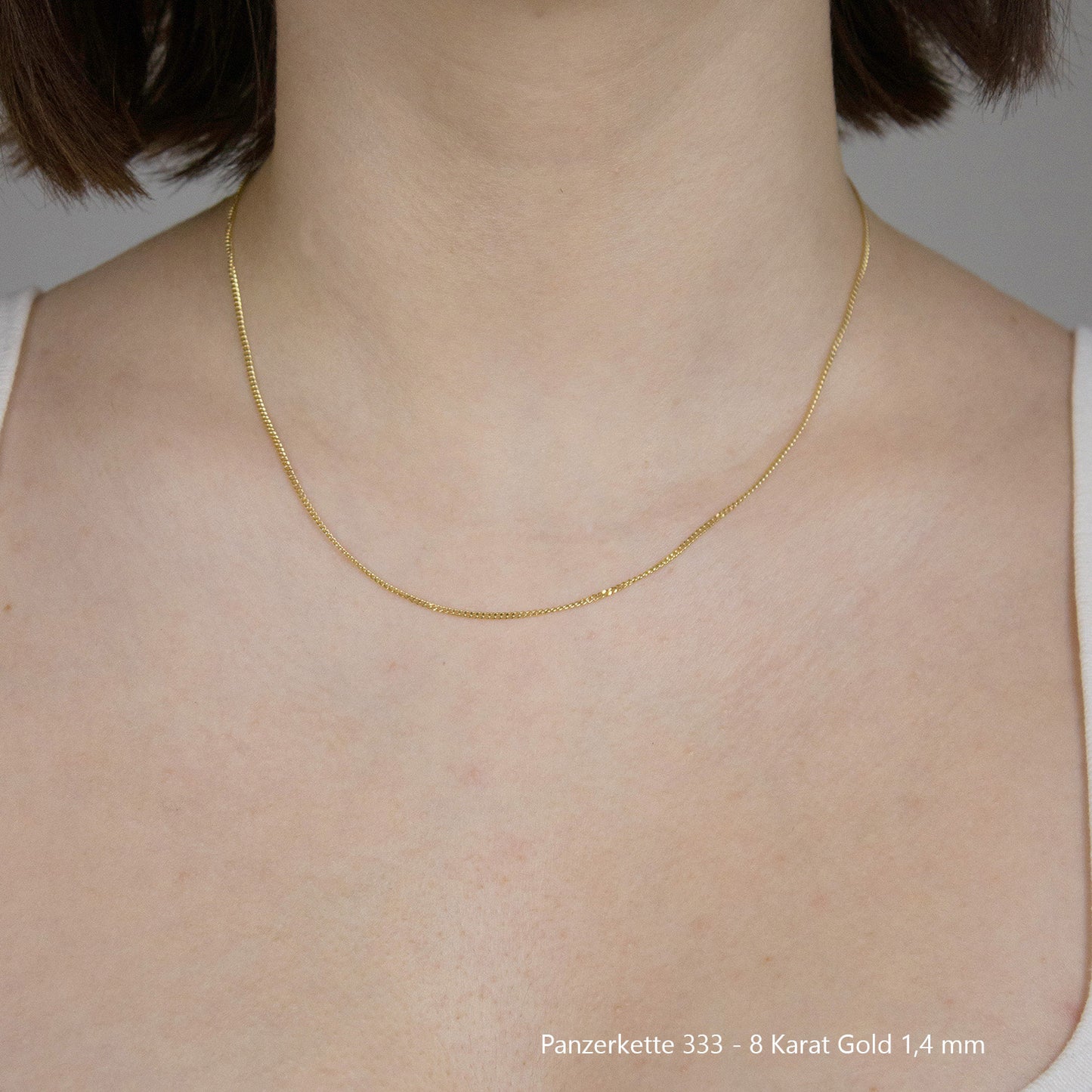 Edle massive Goldkette Panzerkette Halskette aus 333 - 8 Karat Gold