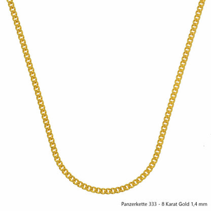 Edle massive Goldkette Panzerkette Halskette aus 333 - 8 Karat Gold