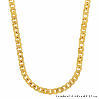 Edle massive Goldkette Panzerkette Halskette aus 333 - 8 Karat Gold
