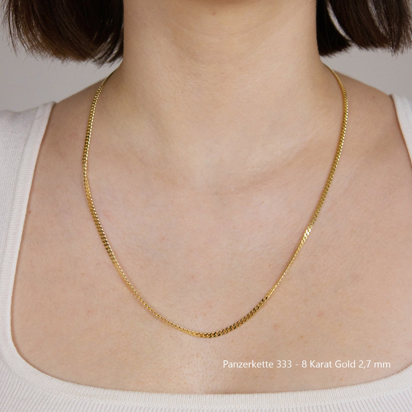 Edle massive Goldkette Panzerkette Halskette aus 333 - 8 Karat Gold
