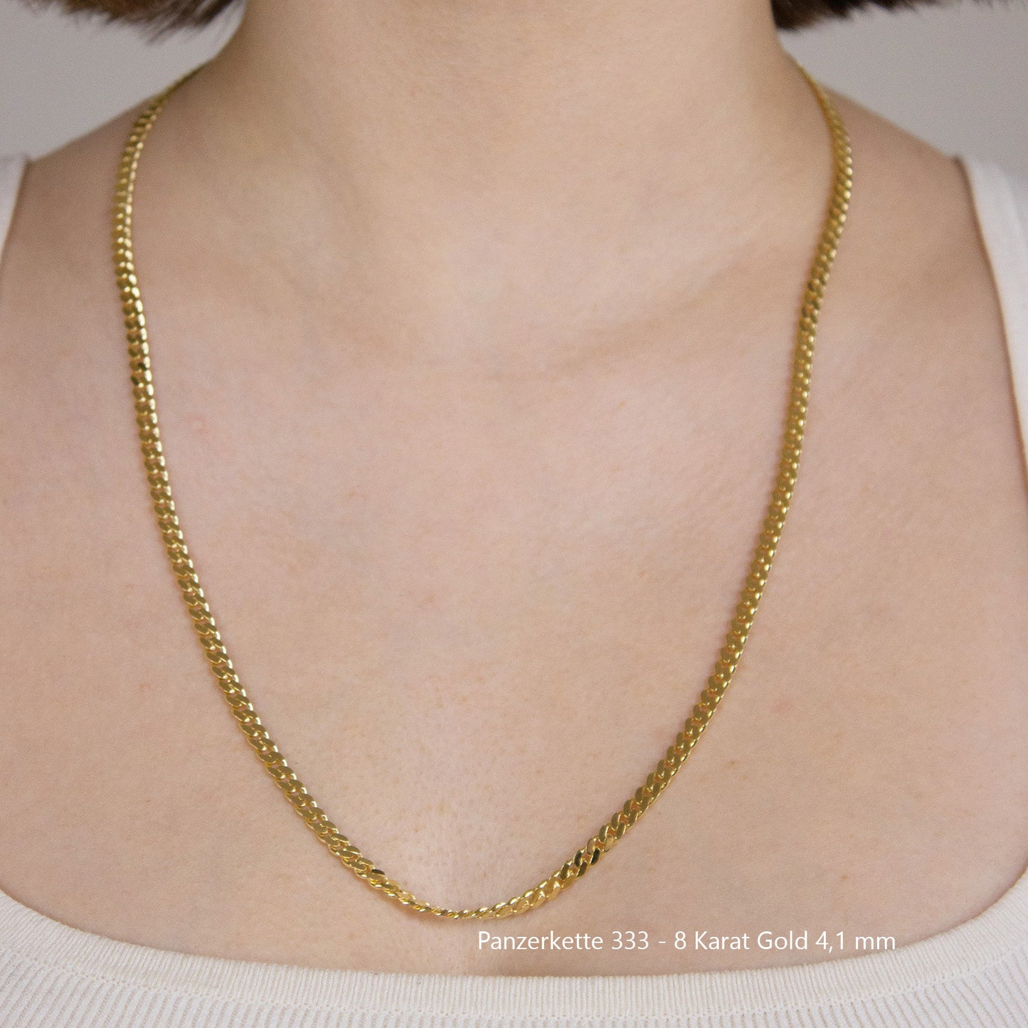 Edle massive Goldkette Panzerkette Halskette aus 333 - 8 Karat Gold