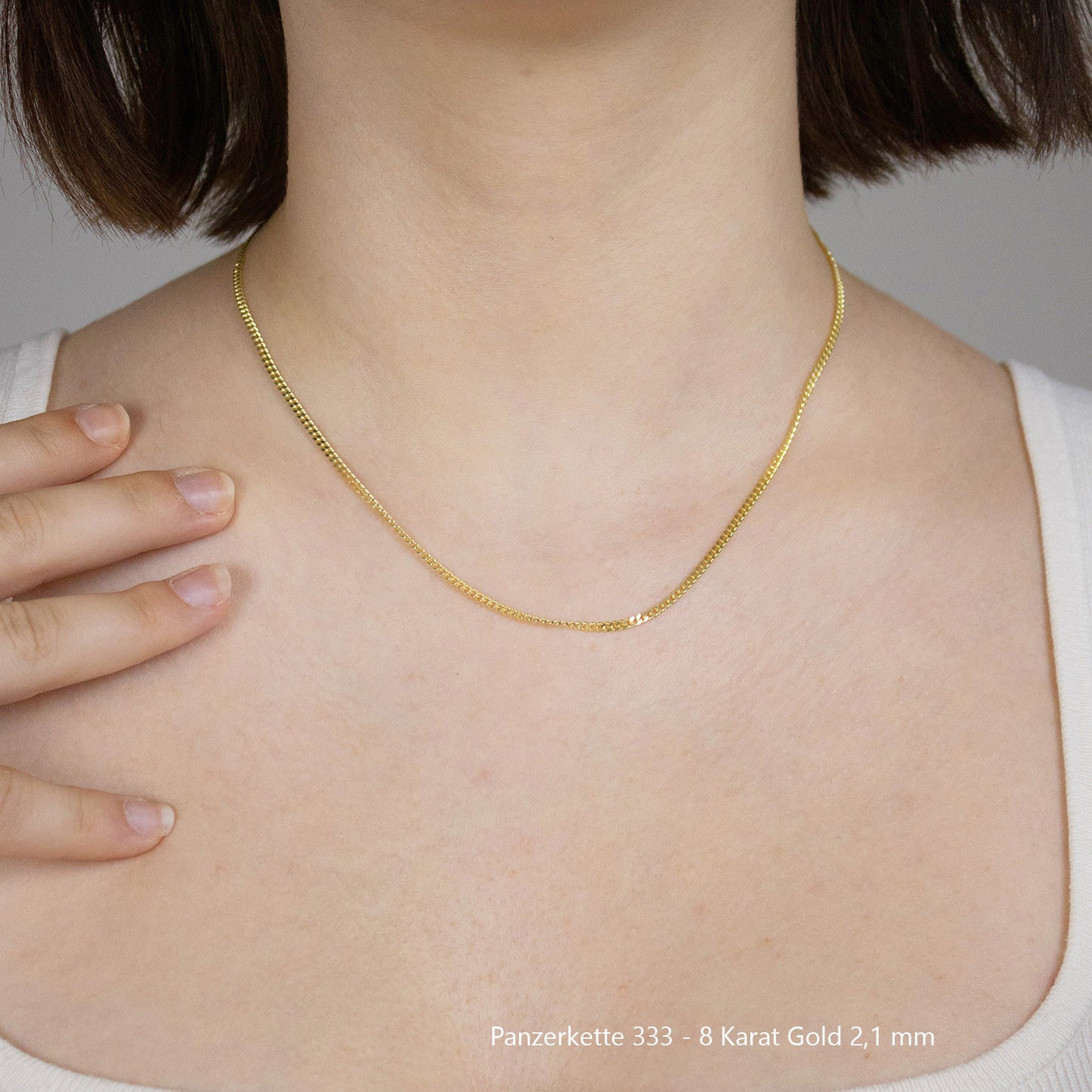 Edle massive Goldkette Panzerkette Halskette aus 333 - 8 Karat Gold