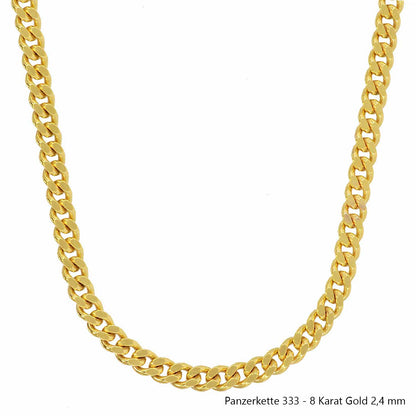 Edle massive Goldkette Panzerkette Halskette aus 333 - 8 Karat Gold
