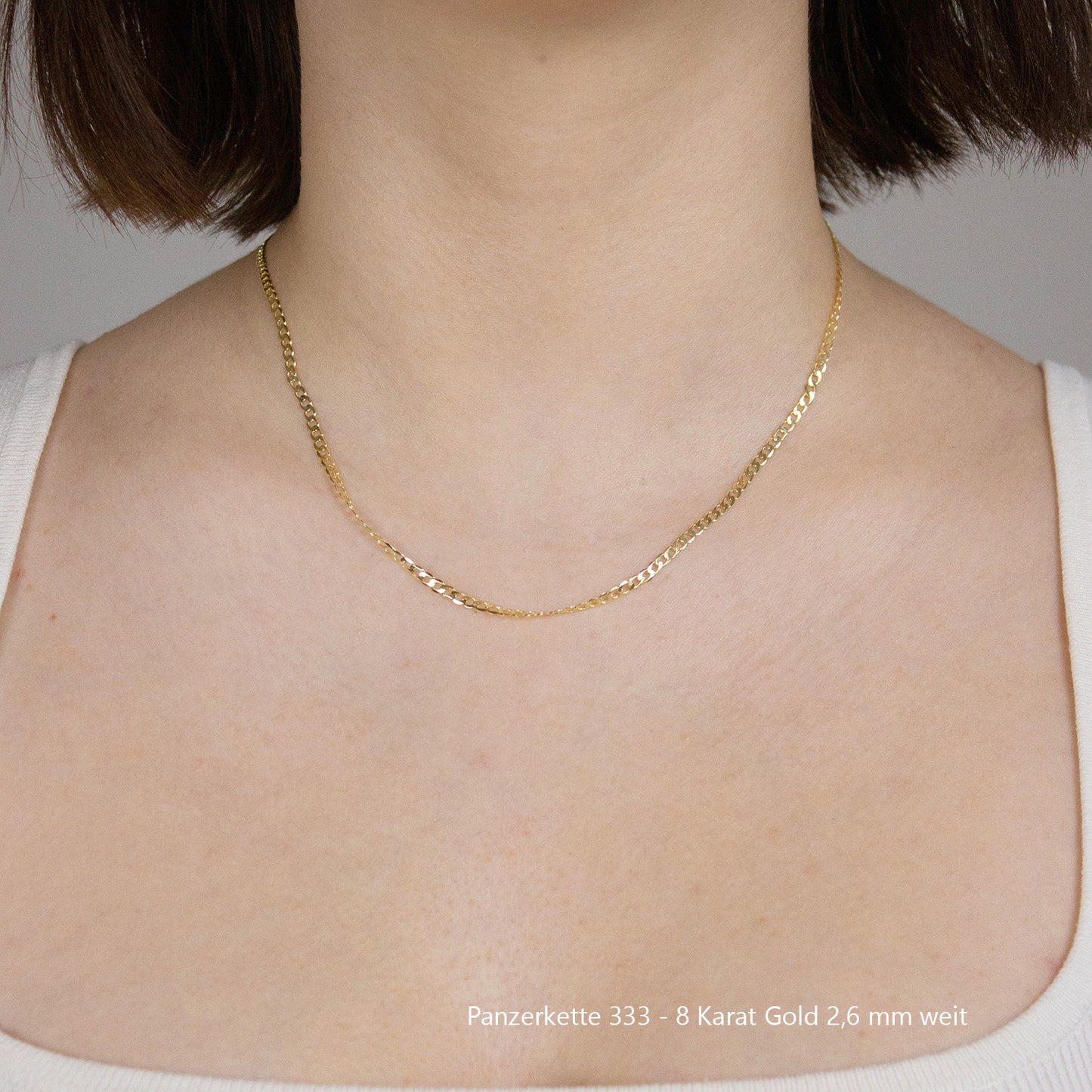 Edle massive Goldkette Panzerkette Halskette aus 333 - 8 Karat Gold