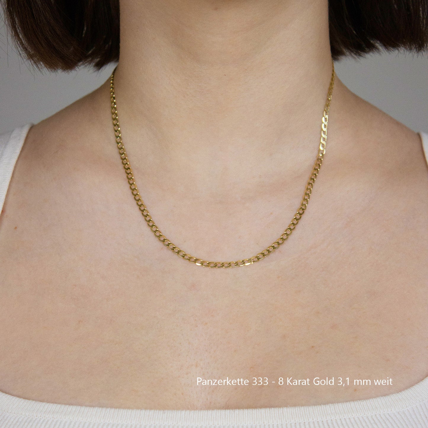 Edle massive Goldkette Panzerkette Halskette aus 333 - 8 Karat Gold