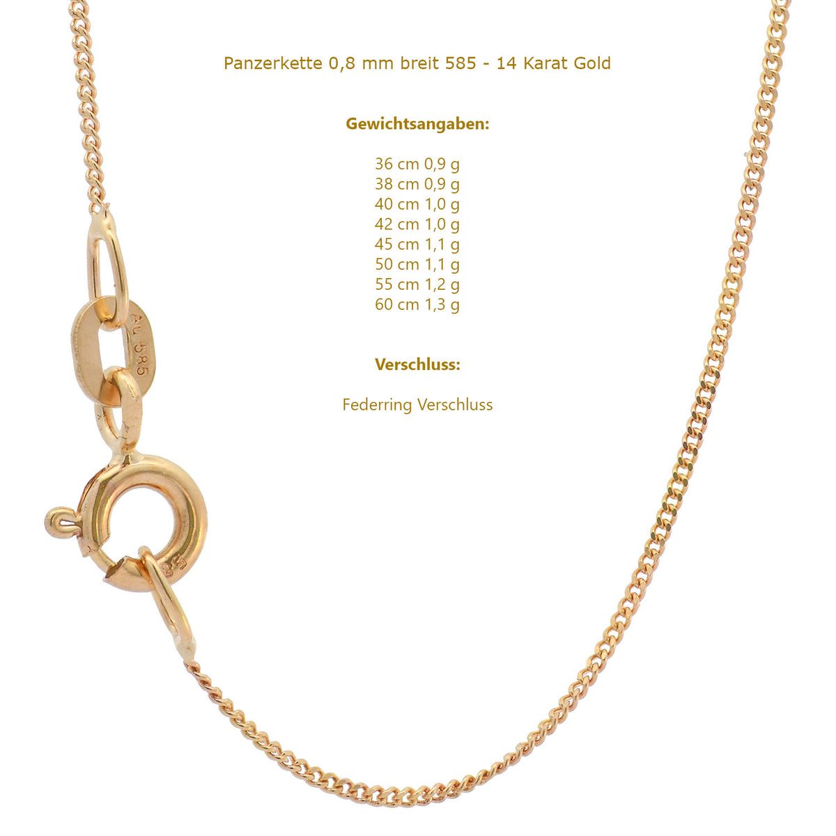 Hochwertige edle Panzerkette Halskette massiv  585 - 14 Karat Gold