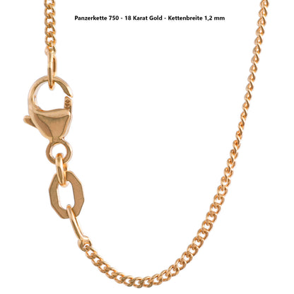 Edle massive Goldkette Panzerkette Halskette aus 750 - 18 Karat Gold