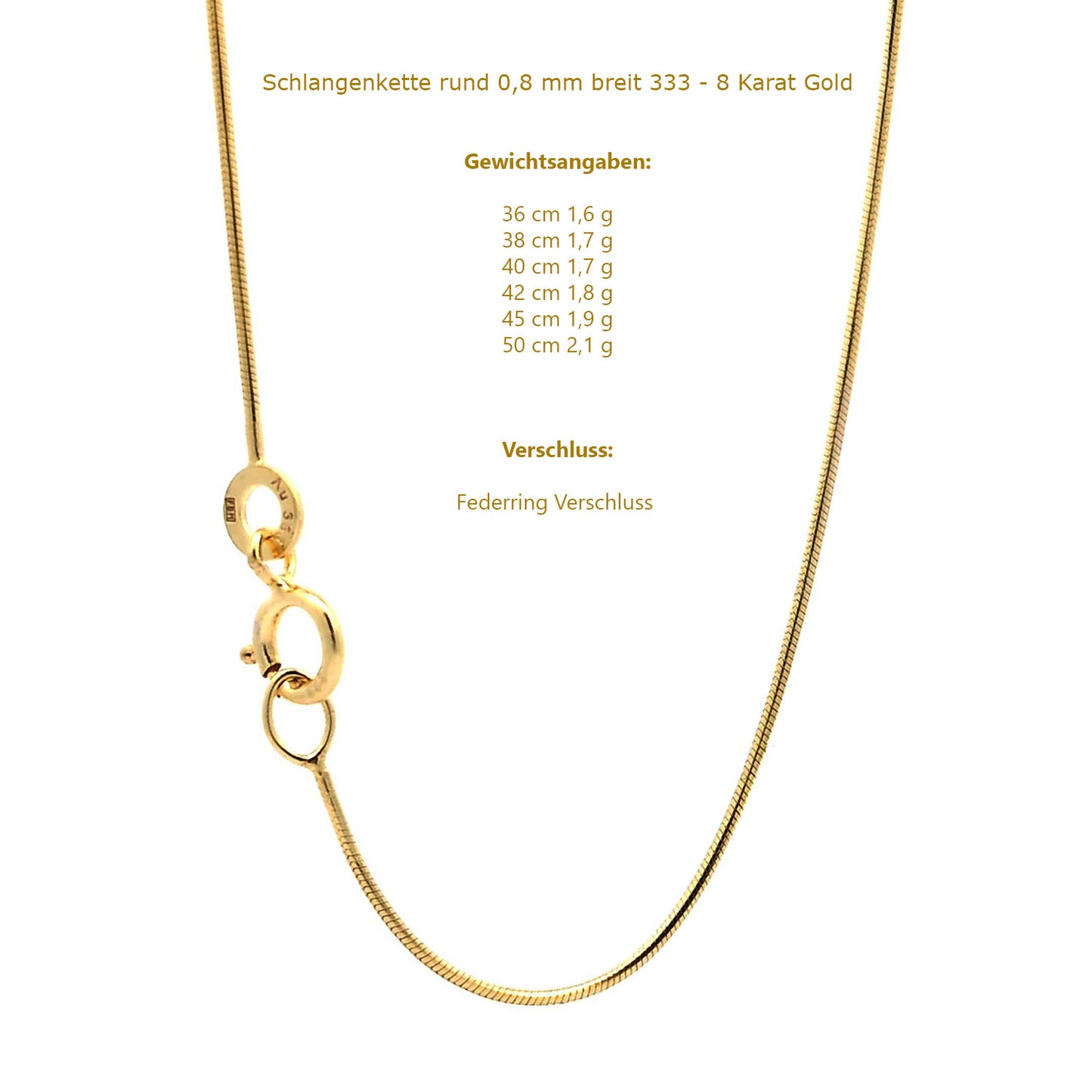 Edle feine dünne filigrane Goldkette Halskette  echt 333 -8 Karat Gold