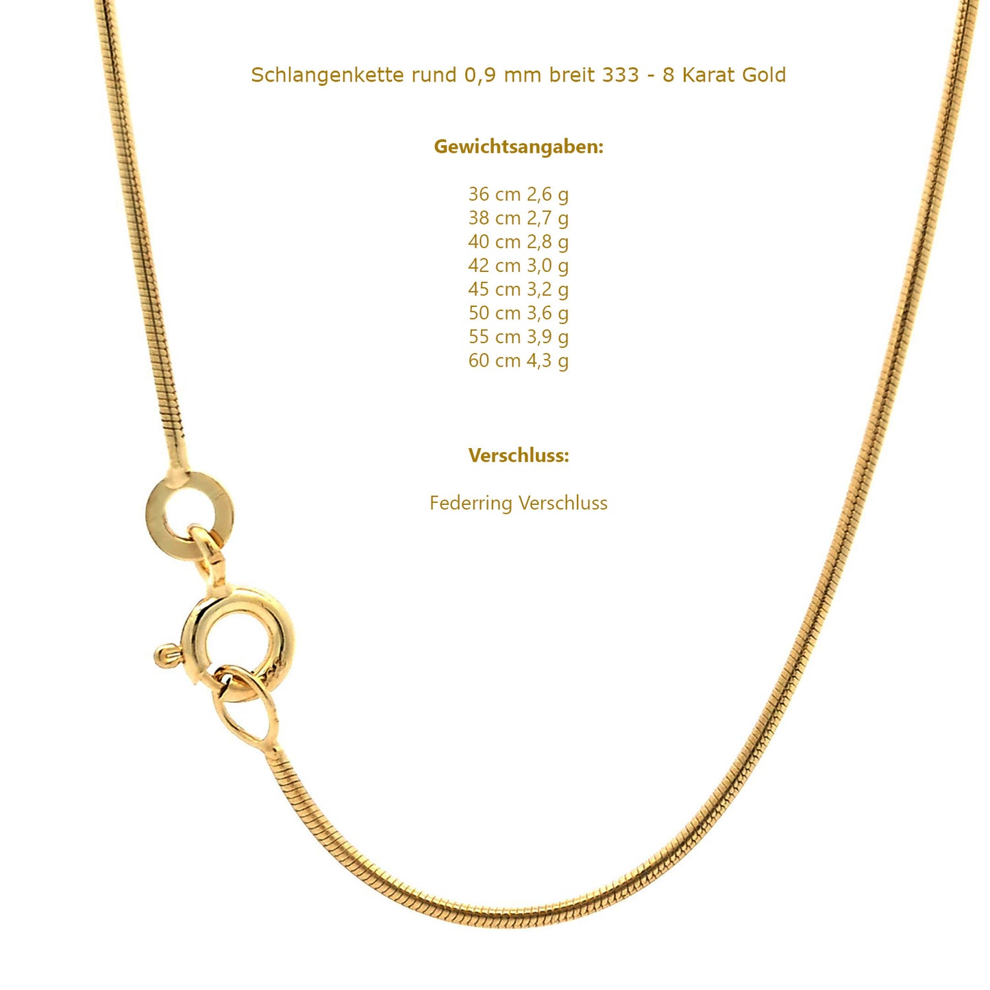 Edle feine dünne filigrane Goldkette Halskette  echt 333 -8 Karat Gold